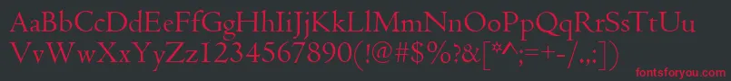 CambridgeRegular Font – Red Fonts on Black Background