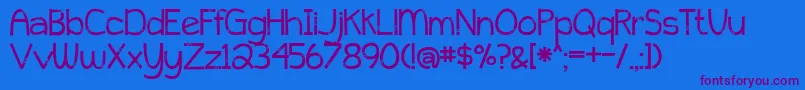 BmdPeytonJenniferDecorated Font – Purple Fonts on Blue Background