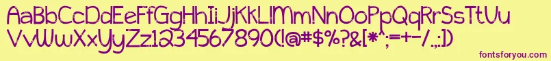 BmdPeytonJenniferDecorated Font – Purple Fonts on Yellow Background