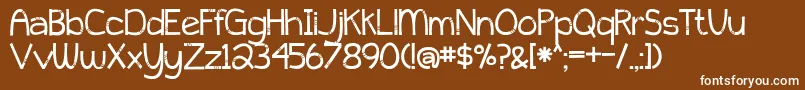 BmdPeytonJenniferDecorated-Schriftart – Weiße Schriften auf braunem Hintergrund
