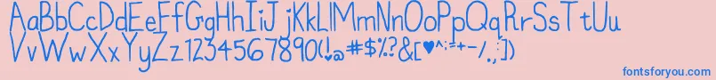 MyFontIsntFunkyEnough Font – Blue Fonts on Pink Background