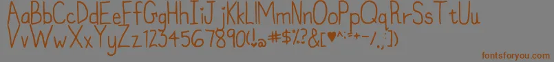 MyFontIsntFunkyEnough Font – Brown Fonts on Gray Background