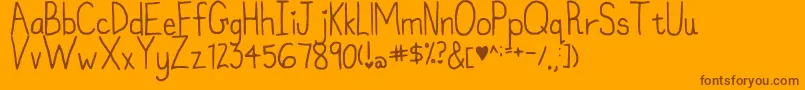 MyFontIsntFunkyEnough Font – Brown Fonts on Orange Background