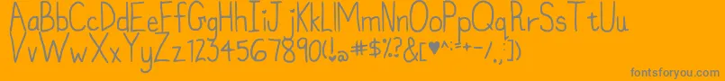 MyFontIsntFunkyEnough-Schriftart – Graue Schriften auf orangefarbenem Hintergrund