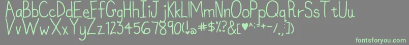 MyFontIsntFunkyEnough Font – Green Fonts on Gray Background