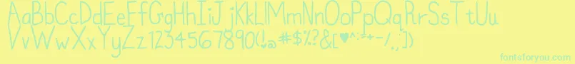 MyFontIsntFunkyEnough Font – Green Fonts on Yellow Background