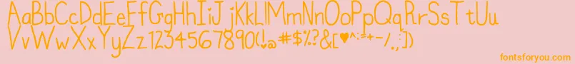 MyFontIsntFunkyEnough Font – Orange Fonts on Pink Background