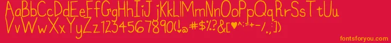 MyFontIsntFunkyEnough Font – Orange Fonts on Red Background