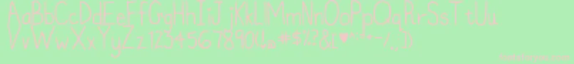 MyFontIsntFunkyEnough Font – Pink Fonts on Green Background