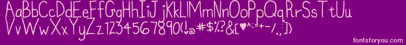 MyFontIsntFunkyEnough Font – Pink Fonts on Purple Background