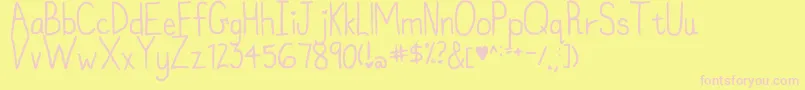 MyFontIsntFunkyEnough Font – Pink Fonts on Yellow Background