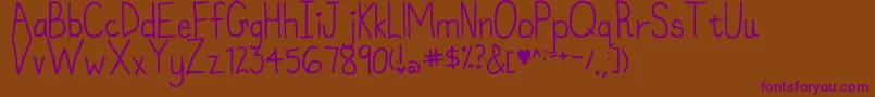 MyFontIsntFunkyEnough Font – Purple Fonts on Brown Background