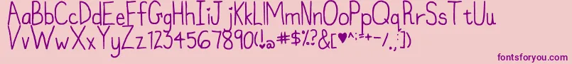 MyFontIsntFunkyEnough Font – Purple Fonts on Pink Background