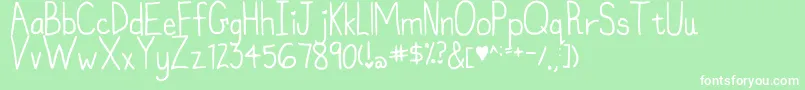 MyFontIsntFunkyEnough Font – White Fonts on Green Background
