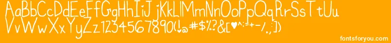 MyFontIsntFunkyEnough Font – White Fonts on Orange Background