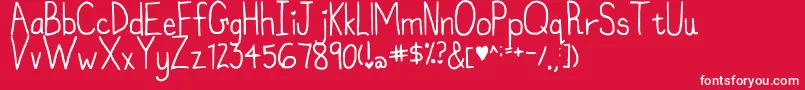 フォントMyFontIsntFunkyEnough – 赤い背景に白い文字