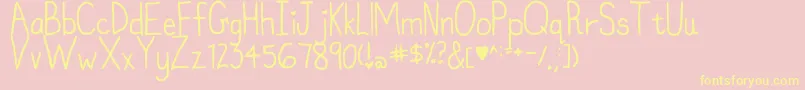 MyFontIsntFunkyEnough Font – Yellow Fonts on Pink Background