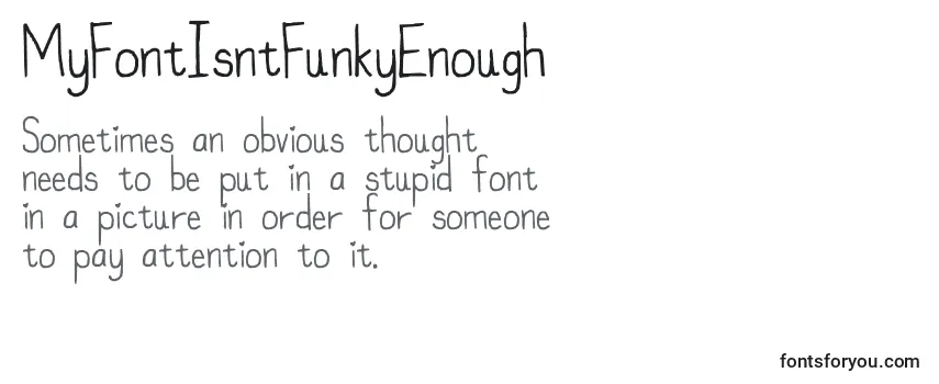 Review of the MyFontIsntFunkyEnough Font