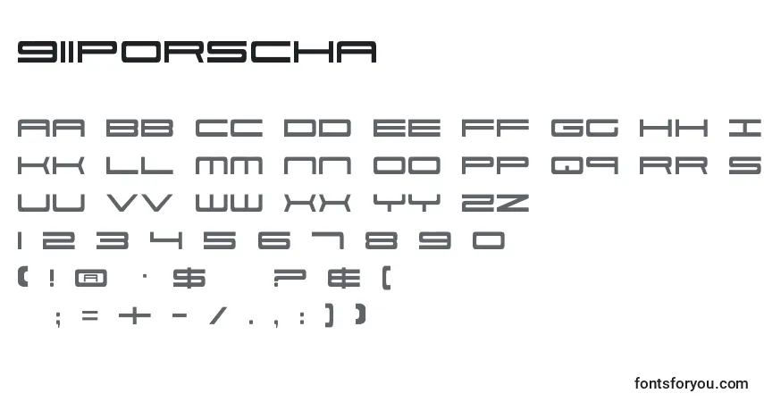 Schriftart 911Porscha – Alphabet, Zahlen, spezielle Symbole