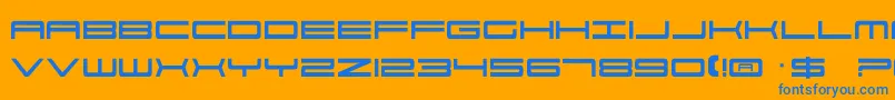 911Porscha Font – Blue Fonts on Orange Background