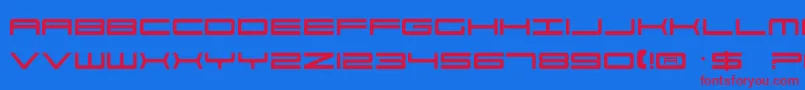 911Porscha-Schriftart – Rote Schriften auf blauem Hintergrund
