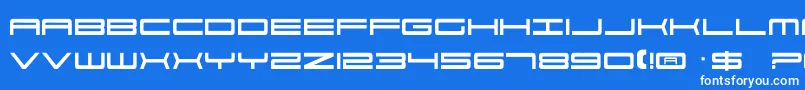 Fonte 911Porscha – fontes brancas em um fundo azul