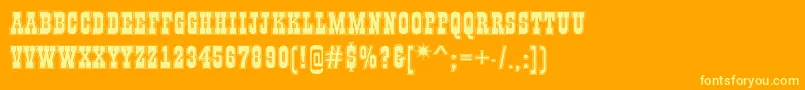 Шрифт AGildiatitulgr – жёлтые шрифты на оранжевом фоне