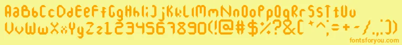 Octagon Font – Orange Fonts on Yellow Background