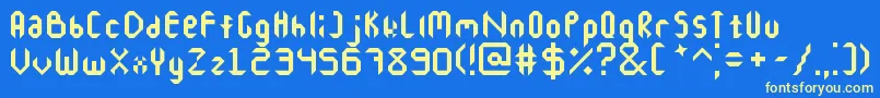 Octagon Font – Yellow Fonts on Blue Background