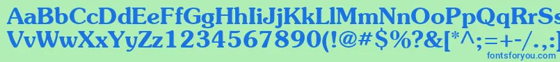 SouvienneBold Font – Blue Fonts on Green Background