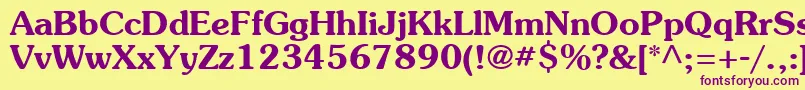 SouvienneBold Font – Purple Fonts on Yellow Background