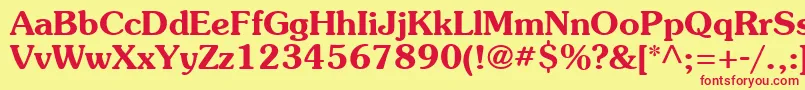 SouvienneBold Font – Red Fonts on Yellow Background