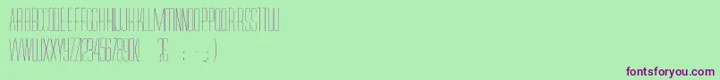 Police Diner Skinny – polices violettes sur fond vert
