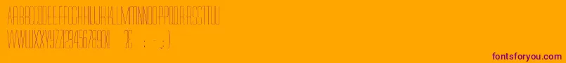 Fonte Diner Skinny – fontes roxas em um fundo laranja