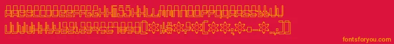 Oddessey3000 Font – Orange Fonts on Red Background