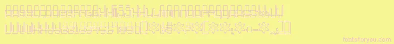 フォントOddessey3000 – ピンクのフォント、黄色の背景