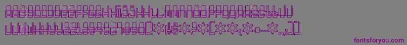 フォントOddessey3000 – 紫色のフォント、灰色の背景
