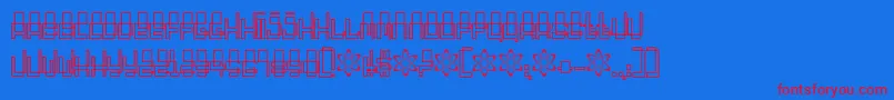 Oddessey3000 Font – Red Fonts on Blue Background