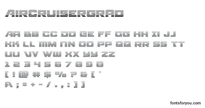 Aircruisergradフォント–アルファベット、数字、特殊文字