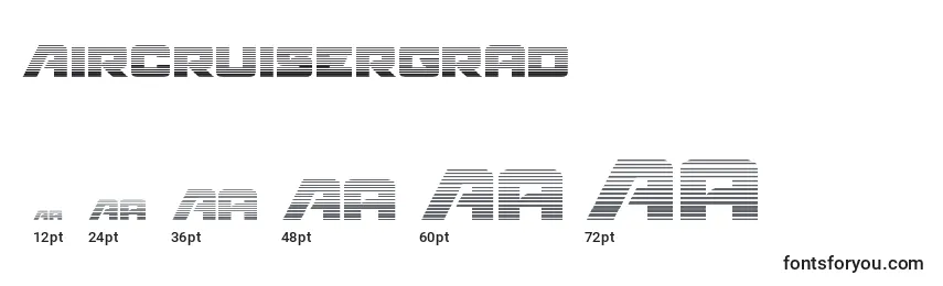 Размеры шрифта Aircruisergrad