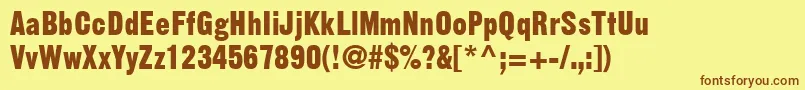 fuente GothicSsi – Fuentes Marrones Sobre Fondo Amarillo