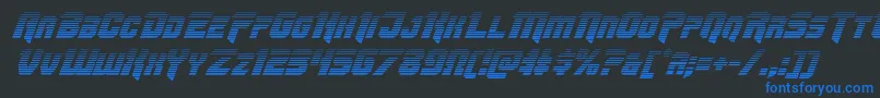Omegaforcegradital12 Font – Blue Fonts on Black Background