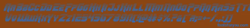 Omegaforcegradital12-Schriftart – Blaue Schriften auf braunem Hintergrund