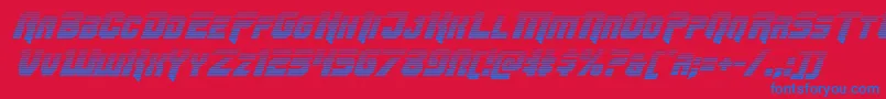 Omegaforcegradital12 Font – Blue Fonts on Red Background