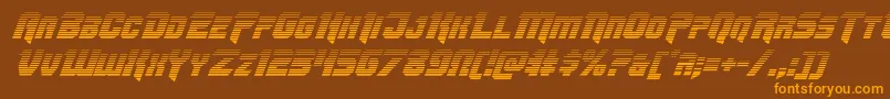 Omegaforcegradital12 Font – Orange Fonts on Brown Background