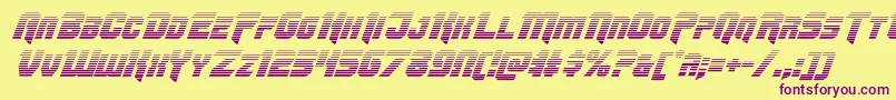 Omegaforcegradital12-Schriftart – Violette Schriften auf gelbem Hintergrund