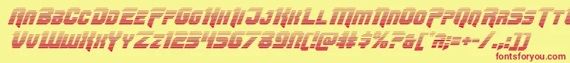 Omegaforcegradital12 Font – Red Fonts on Yellow Background
