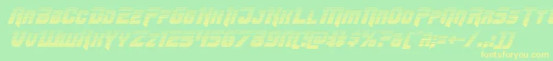 Omegaforcegradital12-Schriftart – Gelbe Schriften auf grünem Hintergrund