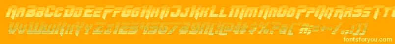 Omegaforcegradital12 Font – Yellow Fonts on Orange Background