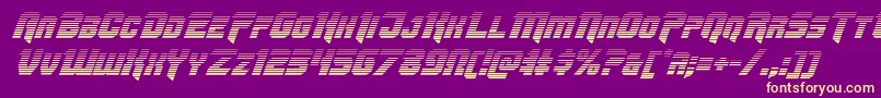 Omegaforcegradital12 Font – Yellow Fonts on Purple Background